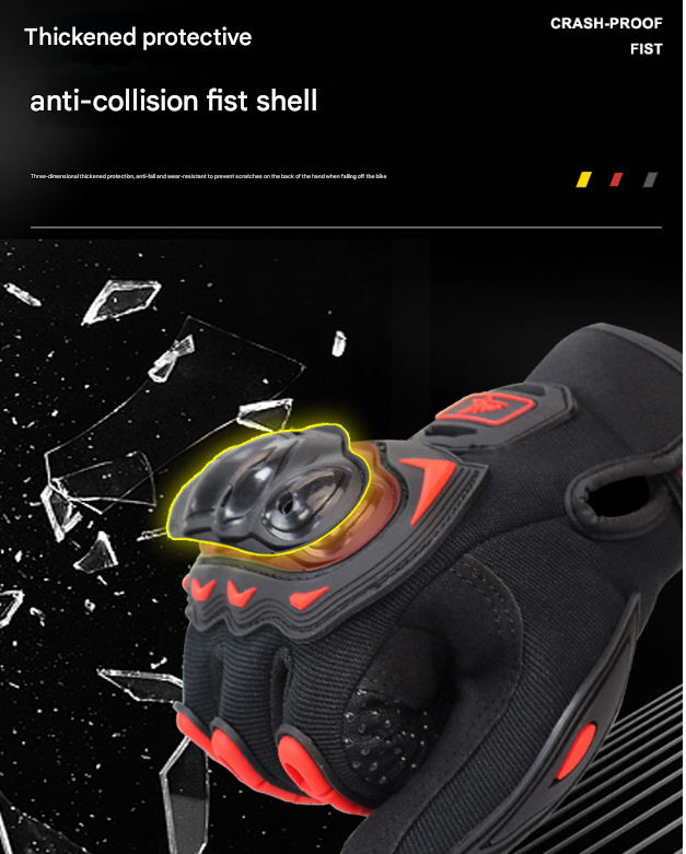 Size 2XL Black Protective Motorcycle Riding Gloves - Hard Knuckle Armour & Touchscreen Fingertips