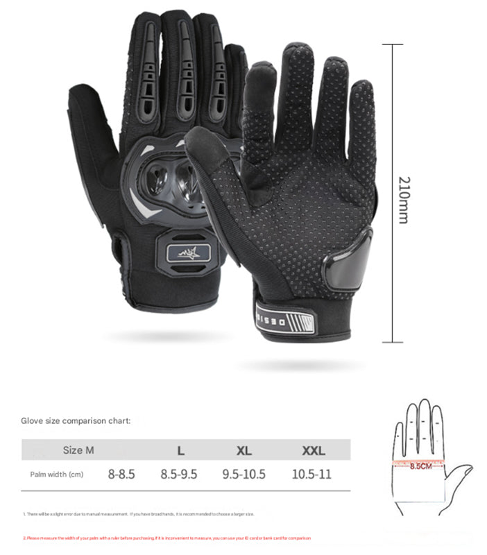 Size M Purple and Black Protective Motorcycle Riding Gloves - Hard Knuckle Armour & Touchscreen Fingertips