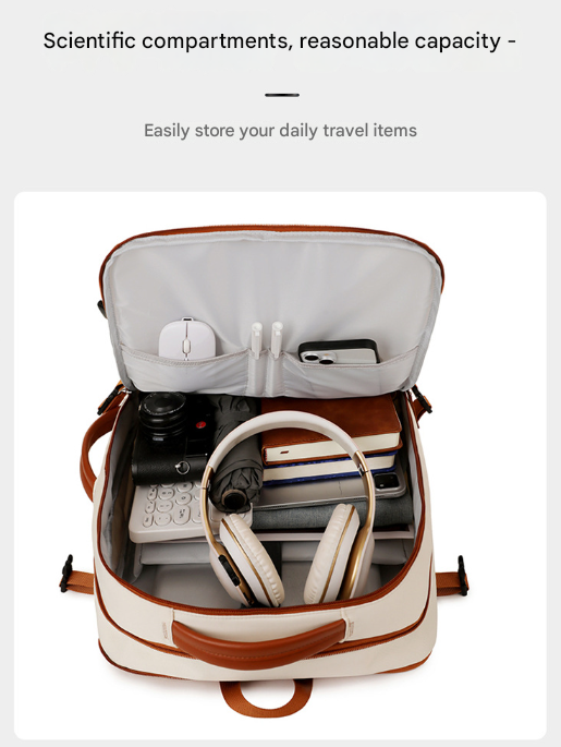 Grey Expandable Laptop Backpack with USB Port - Stylish Travel & Business Daypack