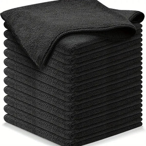 Black Premium All-Purpose Microfiber Cleaning Cloths (20-Pack) - Ultra Absorbent Grey Towels for Car, Kitchen & Home