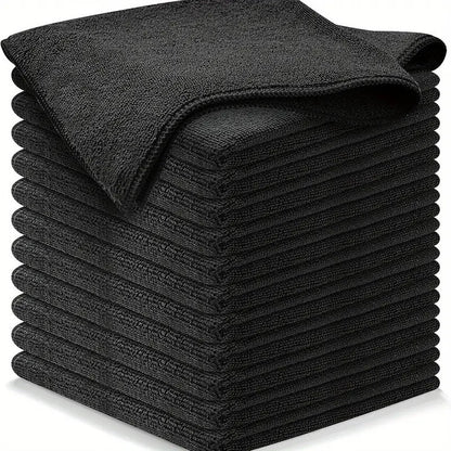 Black Premium All-Purpose Microfiber Cleaning Cloths (20-Pack) - Ultra Absorbent Grey Towels for Car, Kitchen & Home