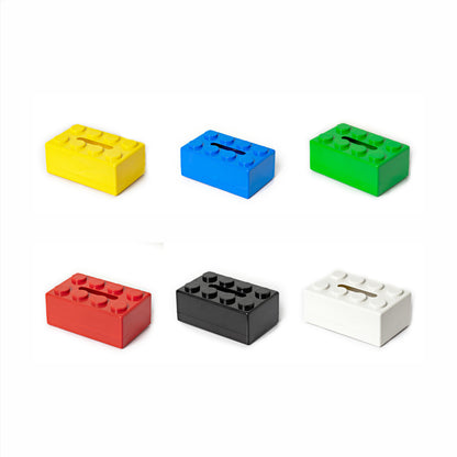 Yellow 2 Pcs Creative Building Block Tissue Box Holder - Wall - Mounted & Desktop Dispenser for Bathroom, Kids Room & Office Decor - Factory Direct Shop