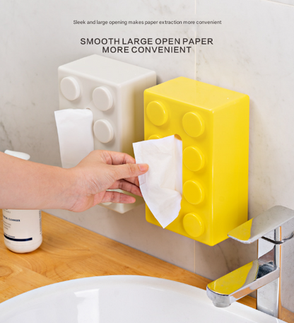 Green 2 Pcs Creative Building Block Tissue Box Holder - Wall - Mounted & Desktop Dispenser for Bathroom, Kids Room & Office Decor - Factory Direct Shop