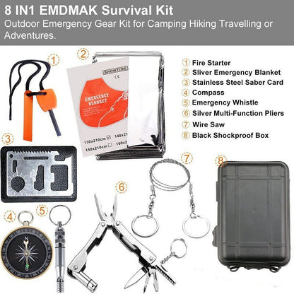Survival Kit 8 - in - 1 Black - Factory Direct Shop