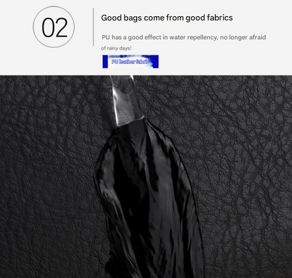 Black Large-Capacity PU Leather Backpack - Stylish Business & Travel Companion