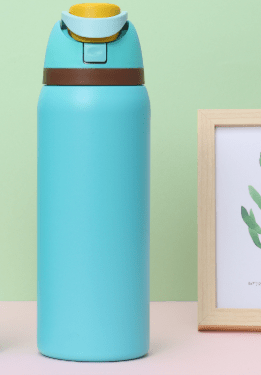 Light Blue 32oz 304 Stainless Steel Insulated Water Bottle - Dual - Drink Pop - Up Lid - Factory Direct Shop