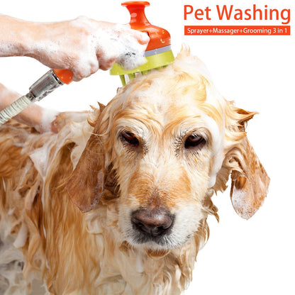 Orange Ultimate Pet Bathing Showerhead - Dog - Friendly Pressure - Boost Spray with Foamer - Factory Direct Shop