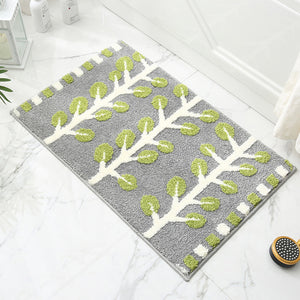 Spring Jacquard Bathroom Mat - Super Absorbent Non-Slip Rug (40x60cm), Toilet Floor Mat for Bathroom/Bedroom/Entryway