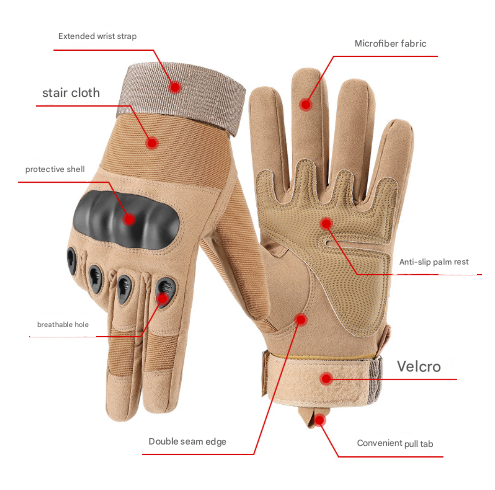 XL Black Hard Knuckle Tactical Gloves - Full-Finger Protective Gear for Motorcycle, Cycling & Outdoor Sports