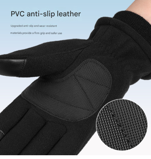 S Navy Blue Winter Fleece Touchscreen Gloves - Warm & Water-Repellent for Cycling & Outdoor Sports