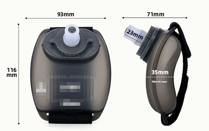 2 - Pices Black Ergonomic Wearable Hydration Flask - Hands - Free Wrist Water Bottle for Running & Sports - Factory Direct Shop
