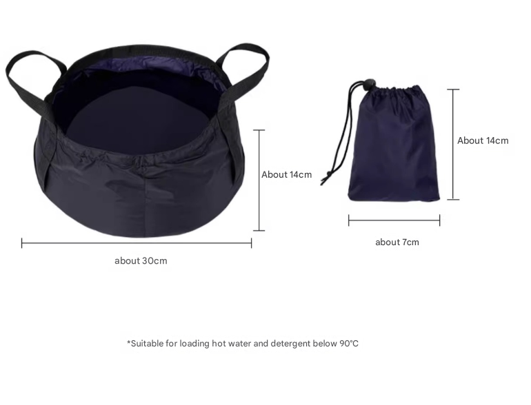 2PCS Rose Red 8.5L Portable Folding Water Basin - Collapsible Bucket with Carry Bag for Camping & Travel