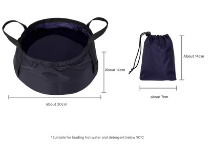 2PCS Rose Red 8.5L Portable Folding Water Basin - Collapsible Bucket with Carry Bag for Camping & Travel