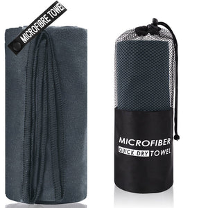 Gym Towel Microfiber - 2 - piece - Grey - Factory Direct Shop