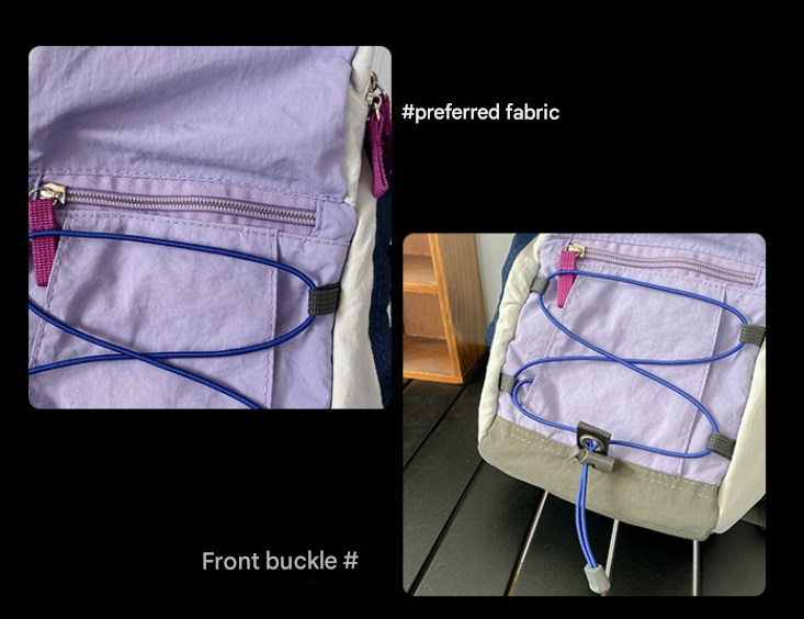 Purple Mini Lightweight Drawstring Backpack for Women - Small Casual Travel Daypack