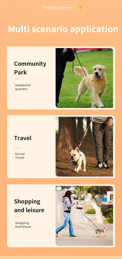 Orange and grey Hygienic Portable Dog Pooper Scooper with Integrated Bag Dispenser - Effortless Pet Waste Cleanup - Factory Direct Shop