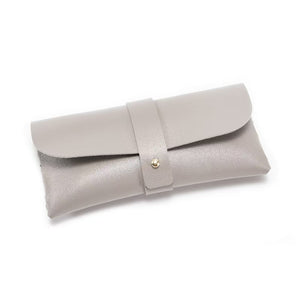 3-Piece Grey Chic & Sleek PU Leather Soft Eyeglass Case - Protective Pouch for Sunglasses & Reading Glasses