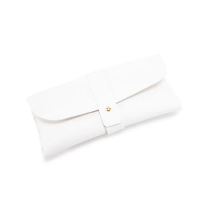3-Piece White Chic & Sleek PU Leather Soft Eyeglass Case - Protective Pouch for Sunglasses & Reading Glasses