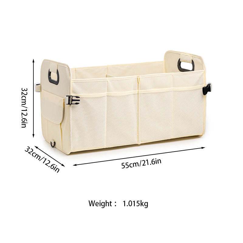Black Car Storage Box - Foldable Waterproof Trunk Organizer
