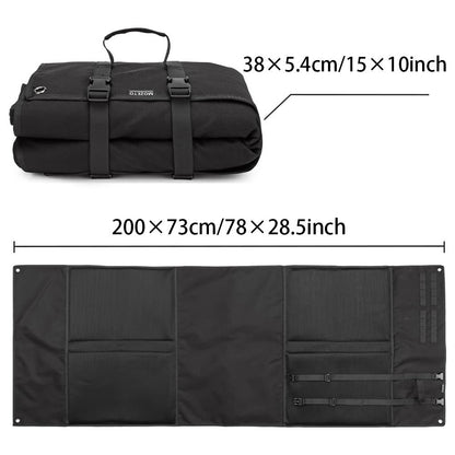 Black Portable Tactical Shooting Mat - Lightweight Roll-Up Ground Pad for Outdoor Range & Hunting