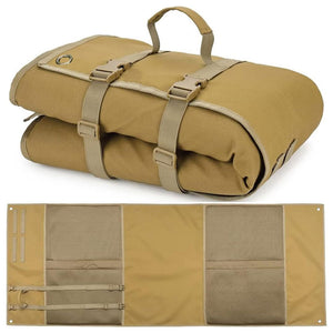 Khaki Portable Tactical Shooting Mat - Lightweight Roll-Up Ground Pad for Outdoor Range & Hunting