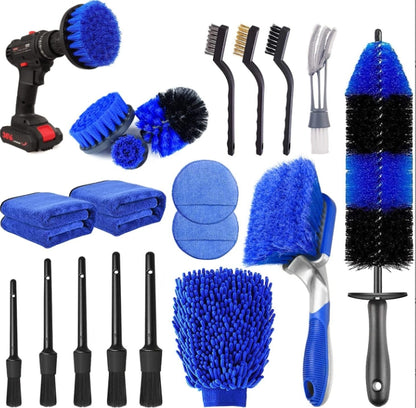 20-Piece set Ultimate Car Detailing Kit - Drill Brush & Polishing Pad Set for Car Interior, Wheels, and Exterior Cleaning
