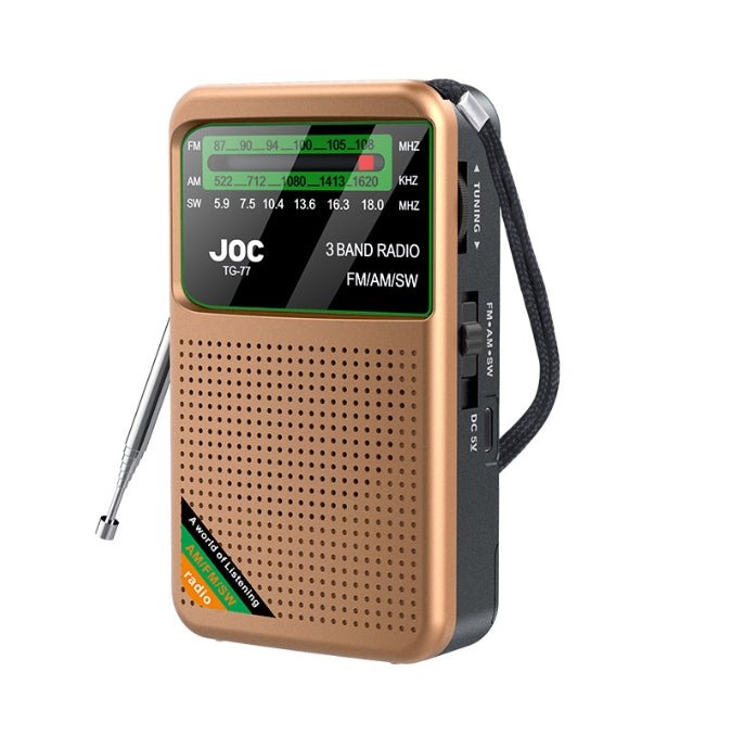 Golden JOC TG - 77 Multi - Band Rechargeable Radio for Seniors - Automatic Channel Search, FM/AM/SW Bands - Factory Direct Shop