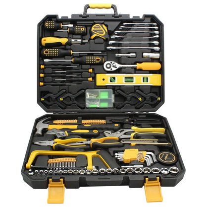 Open tool case with various tools including screwdrivers and wrenches on a white background