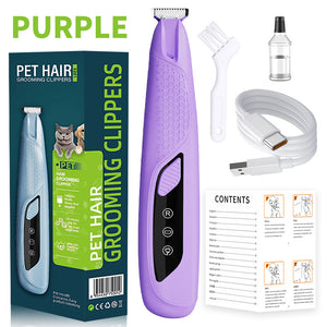 Purple Precision Pet Paw Trimmer - Waterproof & Rechargeable Grooming Clipper for Dog & Cat Paws, Eyes, and Ears - Factory Direct Shop