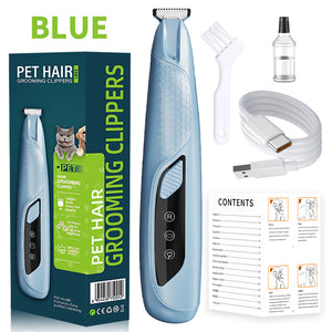 Blue Precision Pet Paw Trimmer - Waterproof & Rechargeable Grooming Clipper for Dog & Cat Paws, Eyes, and Ears - Factory Direct Shop