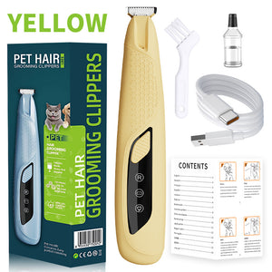 Yellow Precision Pet Paw Trimmer - Waterproof & Rechargeable Grooming Clipper for Dog & Cat Paws, Eyes, and Ears - Factory Direct Shop