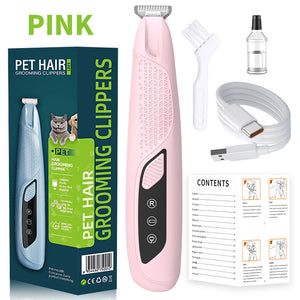 Pink Precision Pet Paw Trimmer - Waterproof & Rechargeable Grooming Clipper for Dog & Cat Paws, Eyes, and Ears - Factory Direct Shop