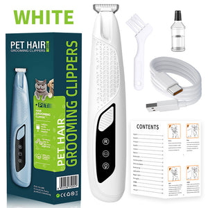White Precision Pet Paw Trimmer - Waterproof & Rechargeable Grooming Clipper for Dog & Cat Paws, Eyes, and Ears - Factory Direct Shop