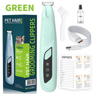 Green Precision Pet Paw Trimmer - Waterproof & Rechargeable Grooming Clipper for Dog & Cat Paws, Eyes, and Ears - Factory Direct Shop