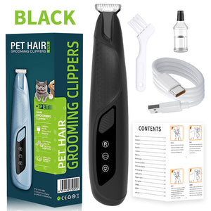 Black Precision Pet Paw Trimmer - Waterproof & Rechargeable Grooming Clipper for Dog & Cat Paws, Eyes, and Ears - Factory Direct Shop