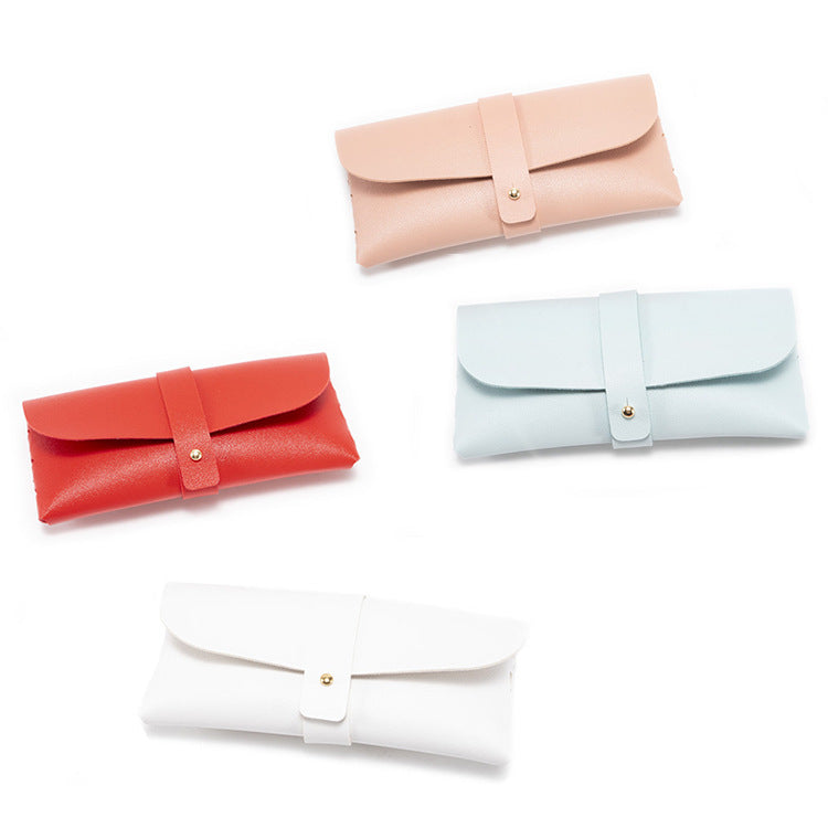 3-Pieces Blue Chic & Sleek PU Leather Soft Eyeglass Case - Protective Pouch for Sunglasses & Reading Glasses