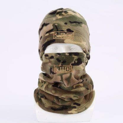 CP color Outdoor Thermal Fleece Balaclava - Windproof Cycling Hat & Neck Warmer for Winter Sports - Thickened Cold Weather Face Mask Hood