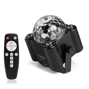 Black Sound Activated Disco Ball Party Light with Remote - RGB Strobe & UV Stage Lighting for Home Parties