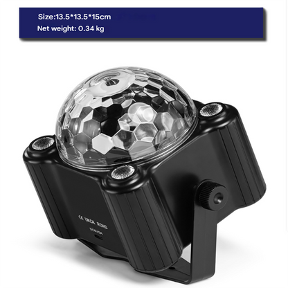 Black Sound Activated Disco Ball Party Light with Remote - RGB Strobe & UV Stage Lighting for Home Parties