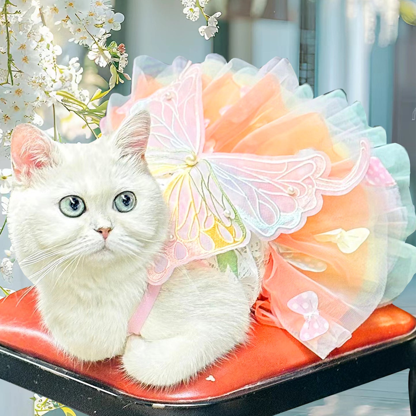 Butterfly Tutu Dress for Dogs & Cats - Summer Pet Princess Gown with Lace Wings and Layered Tulle Skirt(XL) - Factory Direct Shop