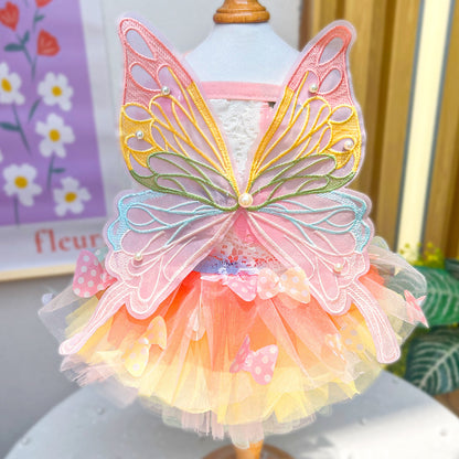 Butterfly Tutu Dress for Dogs & Cats - Summer Pet Princess Gown with Lace Wings and Layered Tulle Skirt(3XL) - Factory Direct Shop