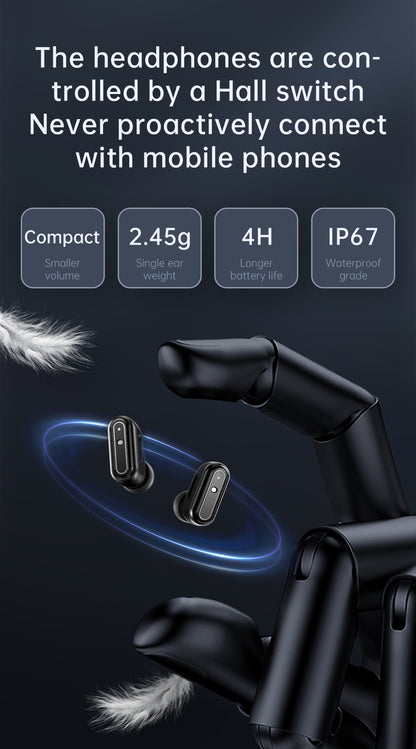 2-in-1 Smartwatch with Built-in TWS Earphones - IP67 Waterproof, Health Monitoring & CNC Metal Design(Silver rubber)