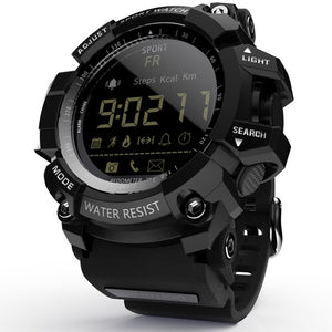 Rugged Sports Smartwatch - 50M Waterproof, 24H 3D Pedometer, Bluetooth Notifications & Long Battery Life(Black with white text) - Factory Direct Shop
