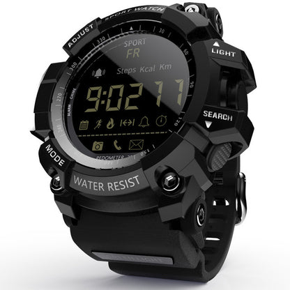 Rugged Sports Smartwatch - 50M Waterproof, 24H 3D Pedometer, Bluetooth Notifications & Long Battery Life(Black with white text) - Factory Direct Shop
