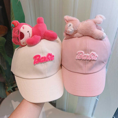 Cute Plush - Decorated Baseball Cap(khaki)
