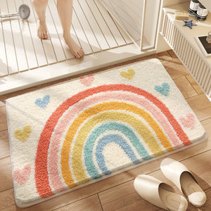 Premium Bath Mat with 8X Water Absorption & Non-Slip Base(rainbow)