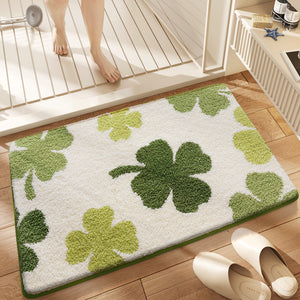 Premium Bath Mat with 8X Water Absorption & Non-Slip Base(Clover)