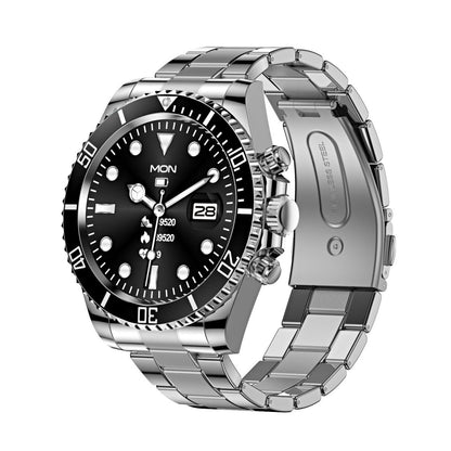 Classic Stainless Steel Smartwatch with Rotating Timer Bezel, Bluetooth Calling & Luminous Display(black) - Factory Direct Shop