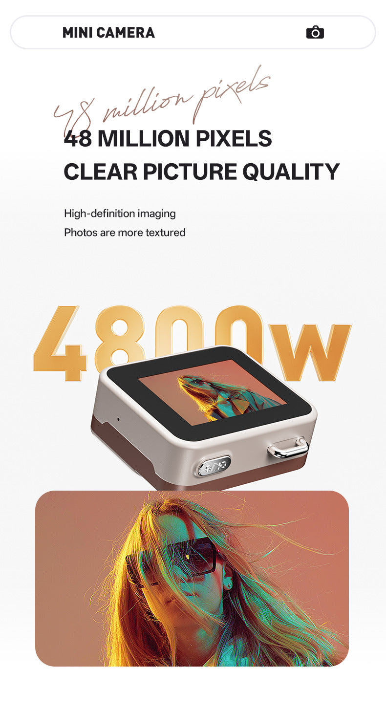 Mini Retro Keychain Camera - 48MP Photos, 1080P HD Video with Built-in Filters & Flash(green)