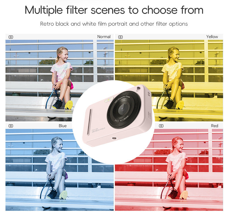 48MP Digital Camera with 16x Zoom & AF Autofocus - Full HD Vlogging Camera for Beginners & Kids(Beige)